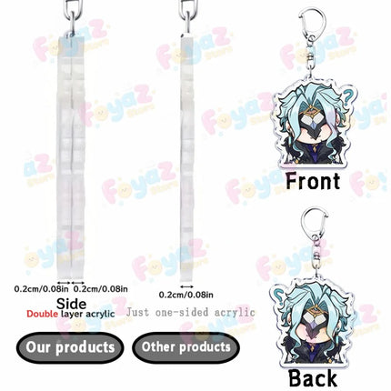 Cute Cartoon Dottore Keychains for Accessories Game Gamer Anime Jewelry Keyrings Chibi Charm Friends Gifts