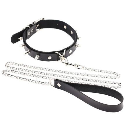 Cosplay Necklace Leash And Collar Bdsm Leather Slave Heart Bell Ring C harm Collars Set For Women Bondage Gothic Choker Accessor