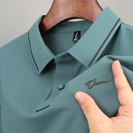 High-end luxury brand fashion hot diamond short sleeve Advanced printed POLO shirt summer new Korean version men's lapel T-shirt