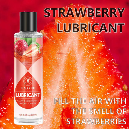 Water-Based Strawberry Flavored Lubricant, Personal Lube for Men, Women and Couples, Made Without Added Sugar, 200ml