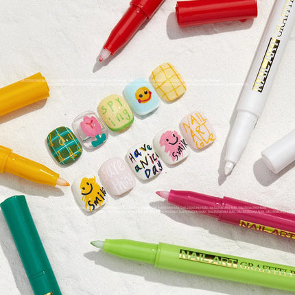 3-18pcs/set Nail Art Graffiti Pen Nail Marker Drawing Abstract Lines Fine Detail Floral Design Waterproof Nail Painting Manicure