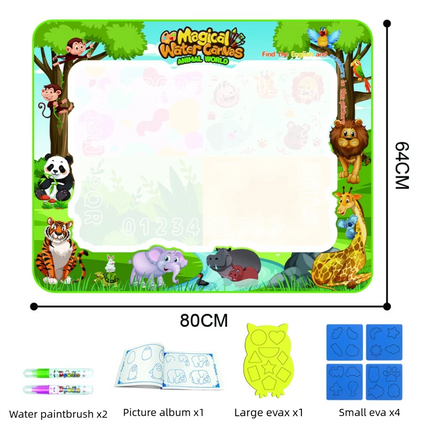 Magic Water Drawing Mat Canvas Reusable Painting Board Doodle Color Reveals When Wet With Mat Pens Sketchbook Tracing Boards