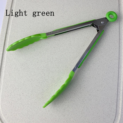 Anti Slip Cooking Serving Tongs Stainless Steel Food Clip Bread Salad Tong Heat-Resistant Barbecue Clips Kitchen Cooking Tool