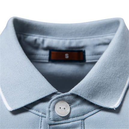 AIOPESON Old Money Polo Shirt Men‘s Solid Color Design Premium Fabric Skin Friendly Cool Breathable Soft Wear