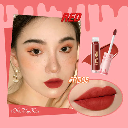PINKFLASH Lipgloss Matte Lipstick Soft Moisturizing Red Nude Pink Melting Lip Cream Waterproof Makeup Not Fade Lip Gloss Liptint
