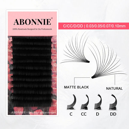 Abonnie Cashmere Blomming Lashes Easy Fan Eyelash Extensions Mega Volume Fans 8-25m All Size Eyelashes Supplies for Eye Beauty