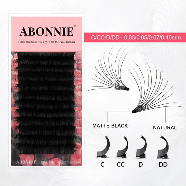 Abonnie Cashmere Blooming Lashes Easy Fan Eyelash Extensions Mega Volume Fans 8-25mm All Size Eyelashes Supplies for Eye Beauty