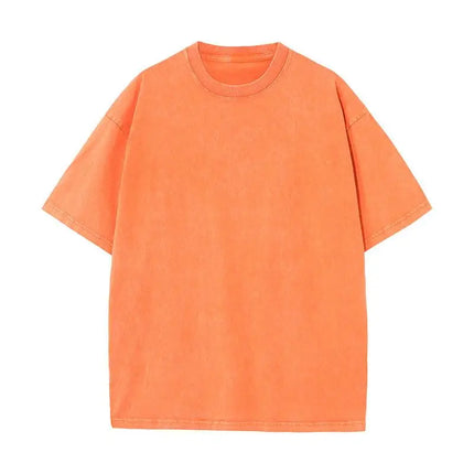 Custom Your LOGO Hip Hop Streetwear Men 100% Cotton T-shirts Oversized Washed Top Tee Unisex Summer Retro Brand Personalized