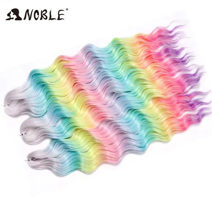 Noble Braiding Hair 300g 24 Inch ANNA Curl Hair Water Wave Twist Crochet Hair Synthetic Rainbow Color Braiding Hair Extensions