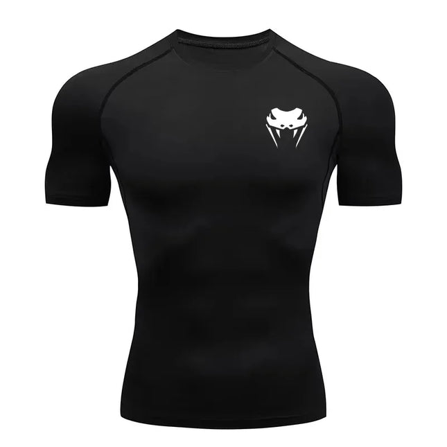 Men's Compression Shirt Short Long Jogging Sleeve Quick Dry All Season Elastic Quick-Drying Workout Top for Gym Running Fitness