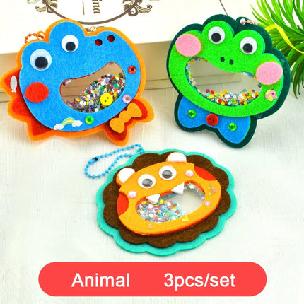 Creative Sequin Shaker Halloween Animal Pendant Handmade Craft Material Kits Kindergarten Kids Practice Ability Learning Toys