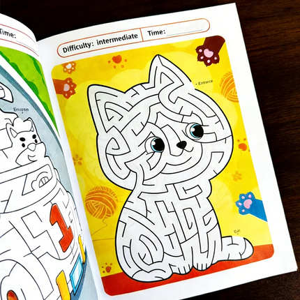 48 Color Pages Cute Animal Theme Children's Fun Drawing Book Maze Game Fun Interactive Game Drawing Book