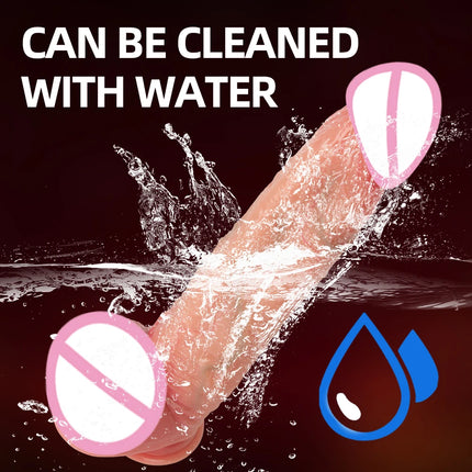 Realistic Dildos for Women, Skin-Sliding Foreskin Testicles Dildo, Anal Vaginal Stimulation Strapon Big Penis Sex Toys for Women
