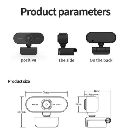 1080P Full HD Computer Network Camera with Microphone USB Plug PC Mac Laptop Desktop Live Video Call Work Mini Camera