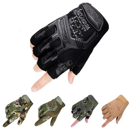 Tactical Mitts Windproof Combat Training Handwear Winter Touchscreen Shooting Gloves Mens Cycling Half Finger Safety Equipment