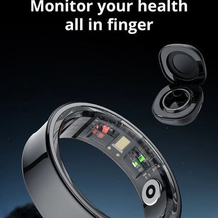 2024 COLMI R09 Smart Ring For Men Women, Heart Rate Blood Oxygen Monitoring, 5ATM & IP68 Waterproof For Android iOS