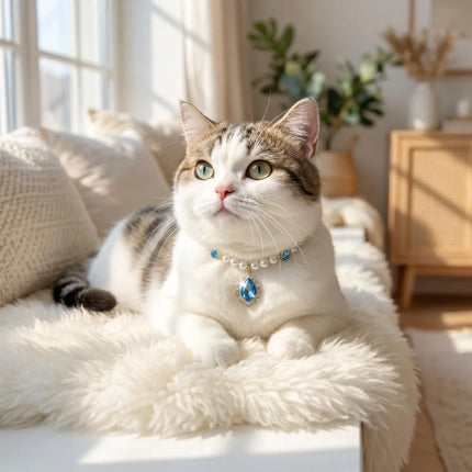 Decorative Pet Necklace For Cats And Small Dogs Shiny Ornament Pendant Pet Jewelry For Kitten Puppy Party Photo