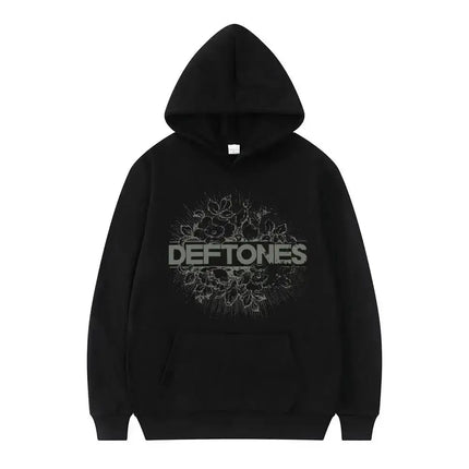 New Deftones Fashion Prevalent Print Hooded Men Women Plus Size Hoodies Retro Punk Sweatshirt Unisex Personality Streetwear
