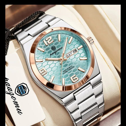 PAAZOMU Sport Luxury Men's Wristwatch High Quality Waterproof Luminous Watch For Men Fashion Date Week Quartz Men's Watches Reloj