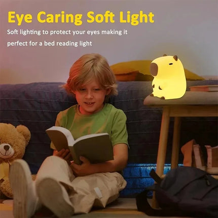 Cute Pet Capybara Night Light Cartoon Silicone Creative Bedside Sleep Night Lamp For Room Decor Birthday gift clearance sale