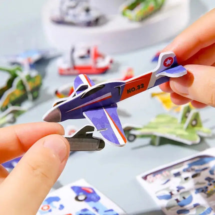 30Pcs 3D Tank Plane Paper Jigsaw Puzzles Toys for Kids Boy hobby Birthday Party Favors School Rewards Treat Bag Pinata Filler