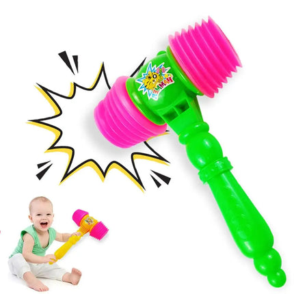 8Pcs Pounding Hammer Toys PVC Kids Hammer Toys Musical Sound Kids Educational Beating Gavel Plastic Squeaky Mallet Instrument