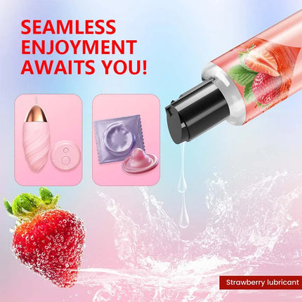 Water-Based Strawberry Flavored Lubricant, Personal Lube for Men, Women and Couples, Made Without Added Sugar, 200ml