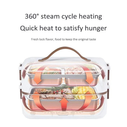 Food Warmer Heated Rice Cookers Portable Car Electric Steamed Cooking Lunch Box Mini Heating 2 Layer Minimalist Multifunction