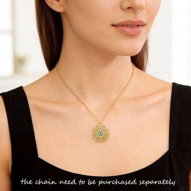 Pendant Magic Aztec Amulet Summer Brand New Golden Jewelry Ethnic Pure 925 Sterling Silver Powerful Gift For Women Men