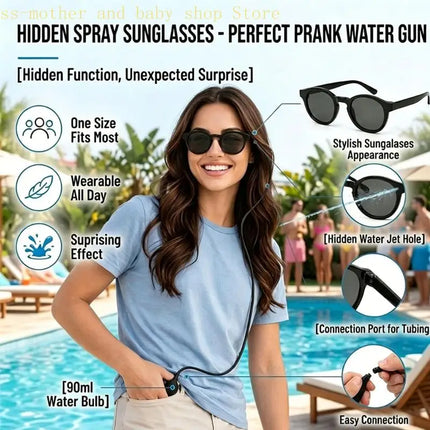 Pranks Invisible Sprinkling Sunglasses For Fun Gag Toy Novelty Sprinkle Water Glasses For BBQ Party Activity