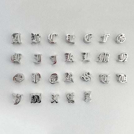 Unique Real 925 Sterling Silver Old English Letter A-Z Initial Charm Pendant For Women Girls Men Spiriti Jewelry Gift For Friend