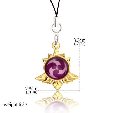 Game Genshin Impact Vision Keychain Luminous 7 Element Double Side Glass Pendant Eye Of Original Keyring Phone Charms Souvenir