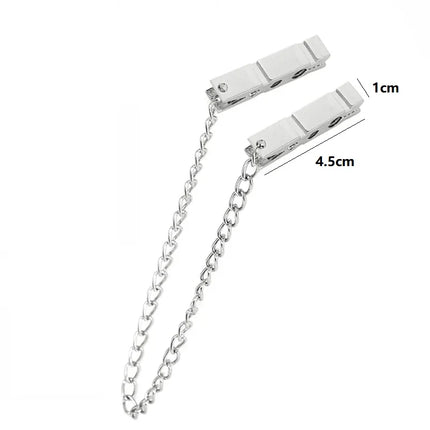 Colorful Metal Nipple Clamps With Chain Set Woman Rainbow Nipple Clips Breast Bondage Restraint Slave Fetish Female Sex Toy