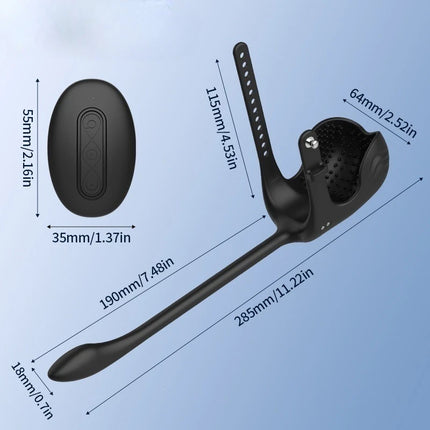 3 in 1 Anal Plug Vibrator Testicle Taint Stimulator Vibrating Cock Ring Remote Control Male Prostate Massager Sex Toy for Couple