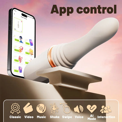 APP Control Sex Machine Thrusting Dildo Vibrator 7 Powerful Telescopic Vaginal Stimulator Soft Silicone Adult Sex Toys for Women