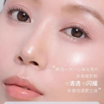 Flower KnowShell Pearl Collection Double-head Shimmer Eyeliner Pen Lying Silkworm Waterproof Highlighter White Pink Eyeshadow