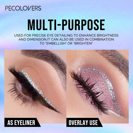 1PC Pearlescent Sparkle, Sequins, Brightening Highlighter, Liquid Eyeliner Eyeshadow, Suitable for Christmas and Holiday Party