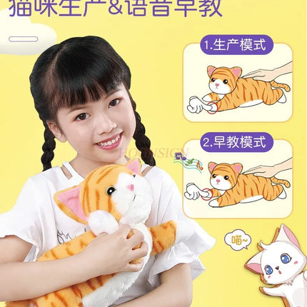 Talking Baby Cat Simulation Cat Plush Toy Children's Doll Electric Pet Girl Little Cat