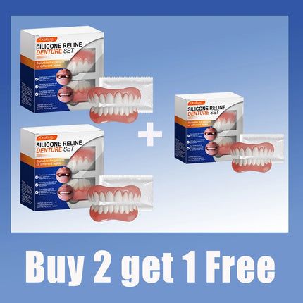 False Teeth One Application, Comfortable New Silicone False Teeth Veneers，No Surgery or Braces Needed.