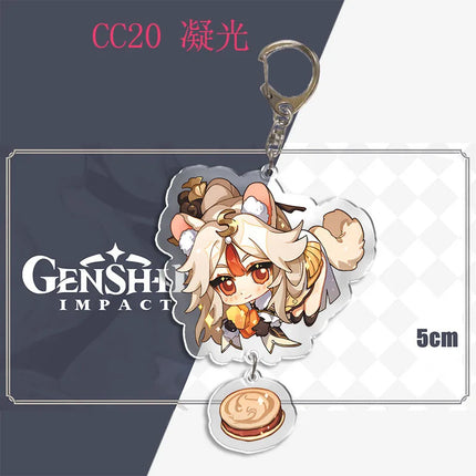 Genshin Impact Keychain Pendant ZhongLi Klee Raiden Shogun Xiao Wendi LingHua Car keyring Women Bag Charms Anime Game key chains