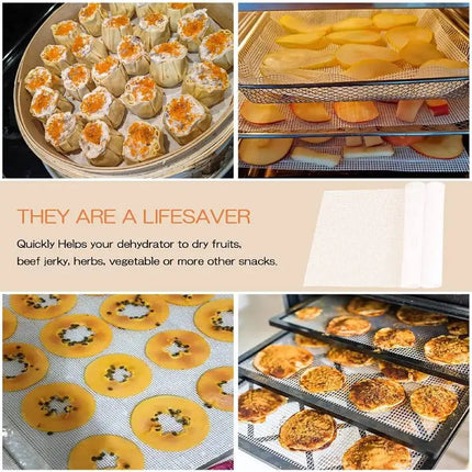 2pcs Silicone Sheet Steamer Pad Non-stick Food Fruit Dehydrator Mats Square Mesh Dehydrator Tray Steamer Mat for Fruit Dryer