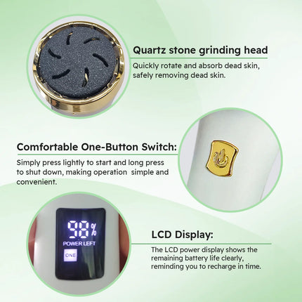 Rechargeable Foot Callus Remover Electric Pedicure Tool with Vacuum 6 Replaceable Heads USB Charging