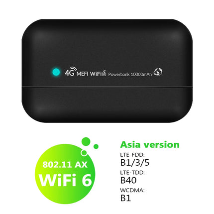 JODUXE 4G LTE WiFi Router WiFi 6 10000mAh Mobile WiFi Wireless Modem Pocket WiFi 300Mbps Hotspot Global Frequency Bands