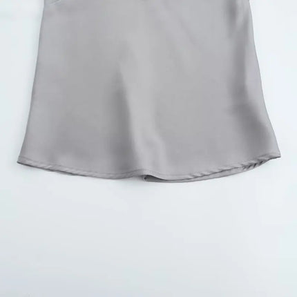 Women's Lace Decorative Strap Top Silk Satin Feel Versatile 2024 Autumn New Style Fashion Outerwear Regular Length