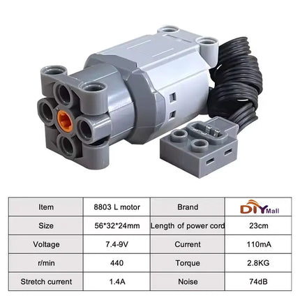 MOC Blue-tooth APP Remote Control Set - Rechargeable Battery Box Motor Set Speed Controller for PF Building Block Modifications