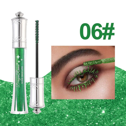 Purple Gold Diamond Mascara Shining Sequins Sweat Proof Glitter Eyelashes Quick Dry Lasting Curling Thick Mascara Shimmer Makeup