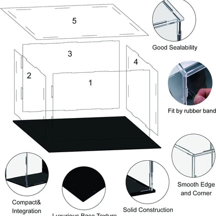 222 Size Acrylic Display Case for Collectibles Assemble Clear Acrylic Box Protection Showcase for Action Figures Organizing Toys