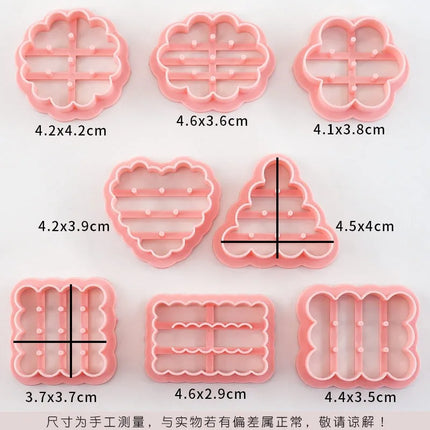 8pcs Cookie Molds Set Cookies Cutters Classic Retro Biscuit Mold Confectionery Biscuit Stamp Baking Party Pastry Baking Tools