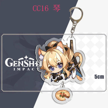 Genshin Impact Keychain Pendant ZhongLi Klee Raiden Shogun Xiao Wendi LingHua Car keyring Women Bag Charms Anime Game key chains