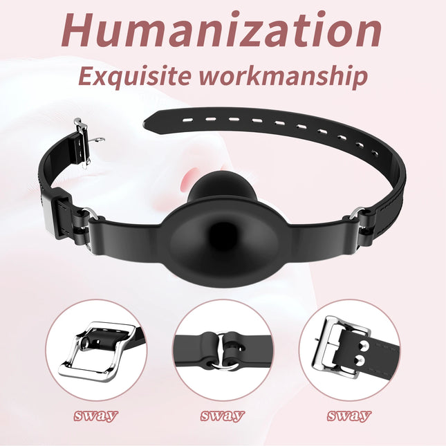 Hot !Silicone Mouth Gags Breathable Ball Gag Adjustable Belt Mouth BDSM Erotic Sex Toys For Couple Adult Game Role Play Sexyshop